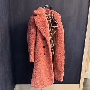 J.Crew Teddy Sherpa Blush Pink double breasted coat